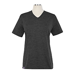 Thumbnail of Heathered Short Sleeve Performance V-Neck T-Shirt - Female (in color BLACK)