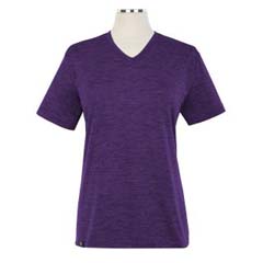Thumbnail of Heathered Short Sleeve Performance V-Neck T-Shirt - Female (in color Purple)