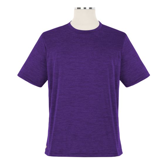 Full size image of Heathered Short Sleeve Performance Crewneck T-Shirt - Unisex (in color Purple)