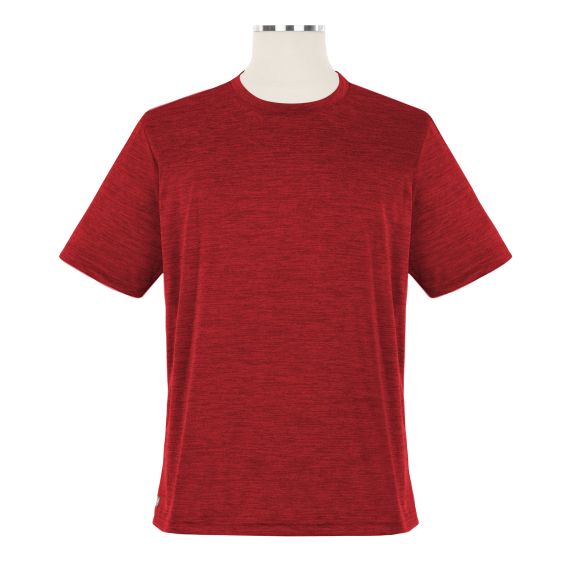 Full size image of Heathered Short Sleeve Performance Crewneck T-Shirt - Unisex (in color Red)