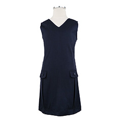 TUNICS/SKORTS - V-Neck Flap Tunic Front Pleats & Back Zipper