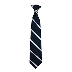TIES - Navy/White Stripe Clip-on Tie