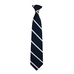 TIES - Navy/White Stripe Clip-on Tie