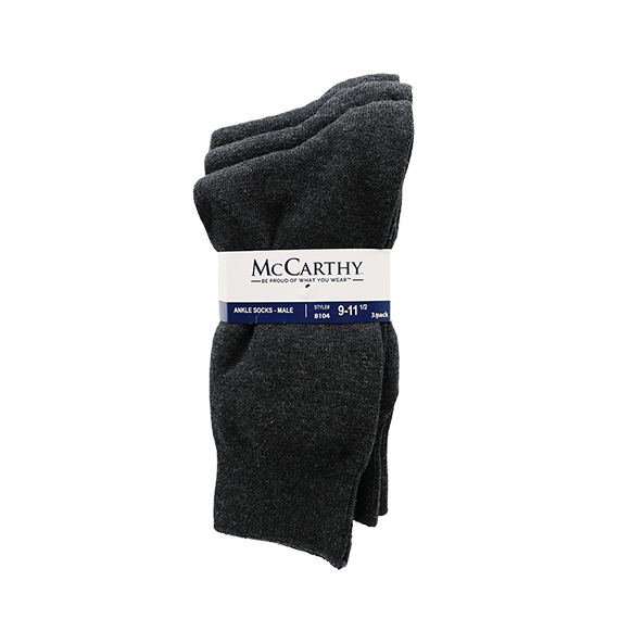 Full size image of 3-Pack Mid Calf Socks - Male (in color CHARCOAL)