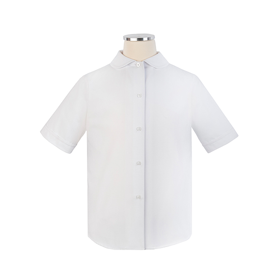 Full size image of Short Sleeve Peter Pan Blouse - Female (in color WHITE)