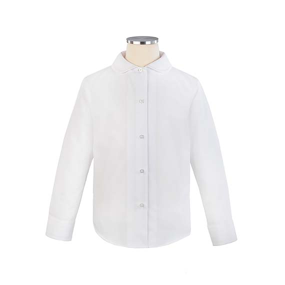 Full size image of Long Sleeve Peter Pan Blouse (in color WHITE)