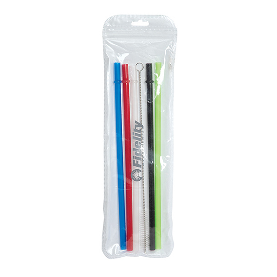 Full size image of Reusable Straws with Brush - Set of 5 (in color No Colour)