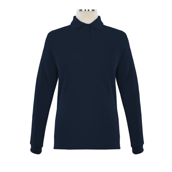 Full size image of Clearance Long Sleeve Golf Shirt - Female (in color NAVY)