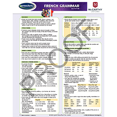 Thumbnail of French Grammar Language Quick Reference Guide (in color No Colour)