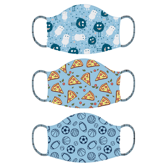 Full size image of FULL OF BEANS PPE: Designed by Kids & Teens for Kids & Teens - 3 pack (in color Blue)