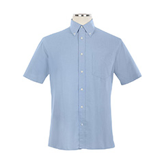 Thumbnail of Short Sleeve Button Down Oxford Shirt - Unisex - CFS (in color Light Blue)