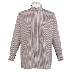 SHIRTS - Maroon & White Striped Long Sleeve Dress Shirt