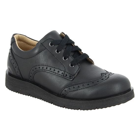 Full size image of Traditional Black Leather Oxford Shoes with Laces (in color BLACK)