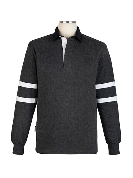 RUGBY TOP - Long Sleeve Charcoal Grey/White Rugby - Unisex
