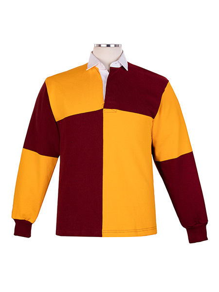 RUGBY TOP - Long Sleeve Maroon/Gold Rugby - Unisex
