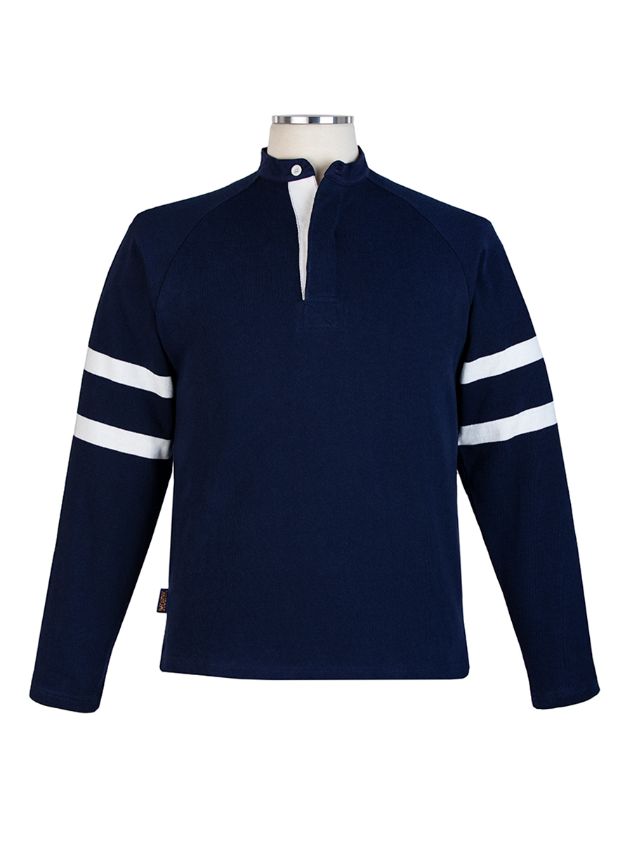 Full size image of Long Sleeve Navy/White Rugby - Unisex (in color NAVY)