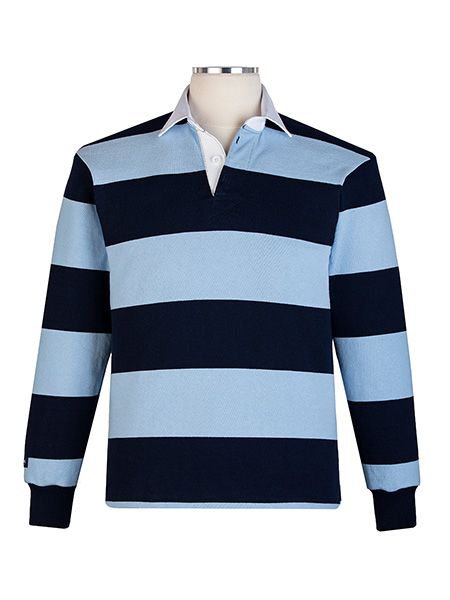 RUGBY TOP - Long Sleeve Navy/Powder Blue Rugby - Unisex