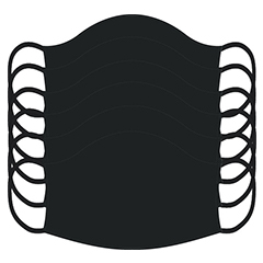 Thumbnail of Plain Washable Masks - 6 Pack (in color BLACK)